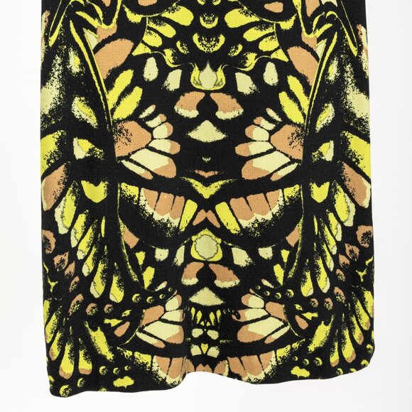 McQ Alexander McQueen Neon-Green Camouflage-Print Jersey Bodycon Dress - Picture 7 of 11